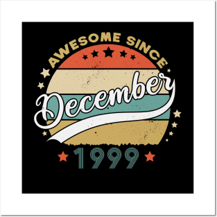 Awesome Since December 1999 Birthday Retro Sunset Vintage Posters and Art